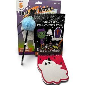 Kids Halloween Activity Gift Bundle Painting Coloring Notebook Witch Pen Ages 3+